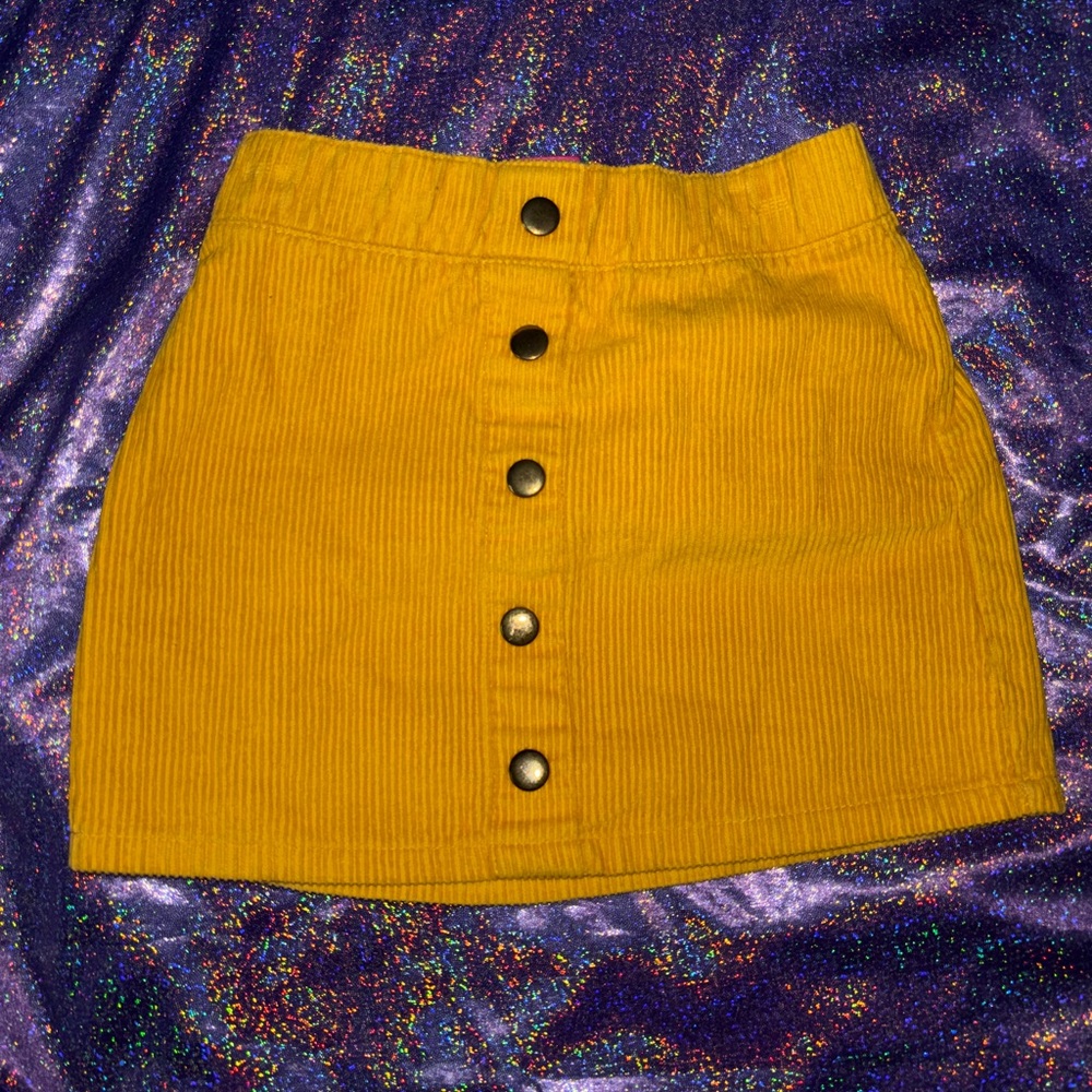 Yellow Corduroy Kids Skirt
